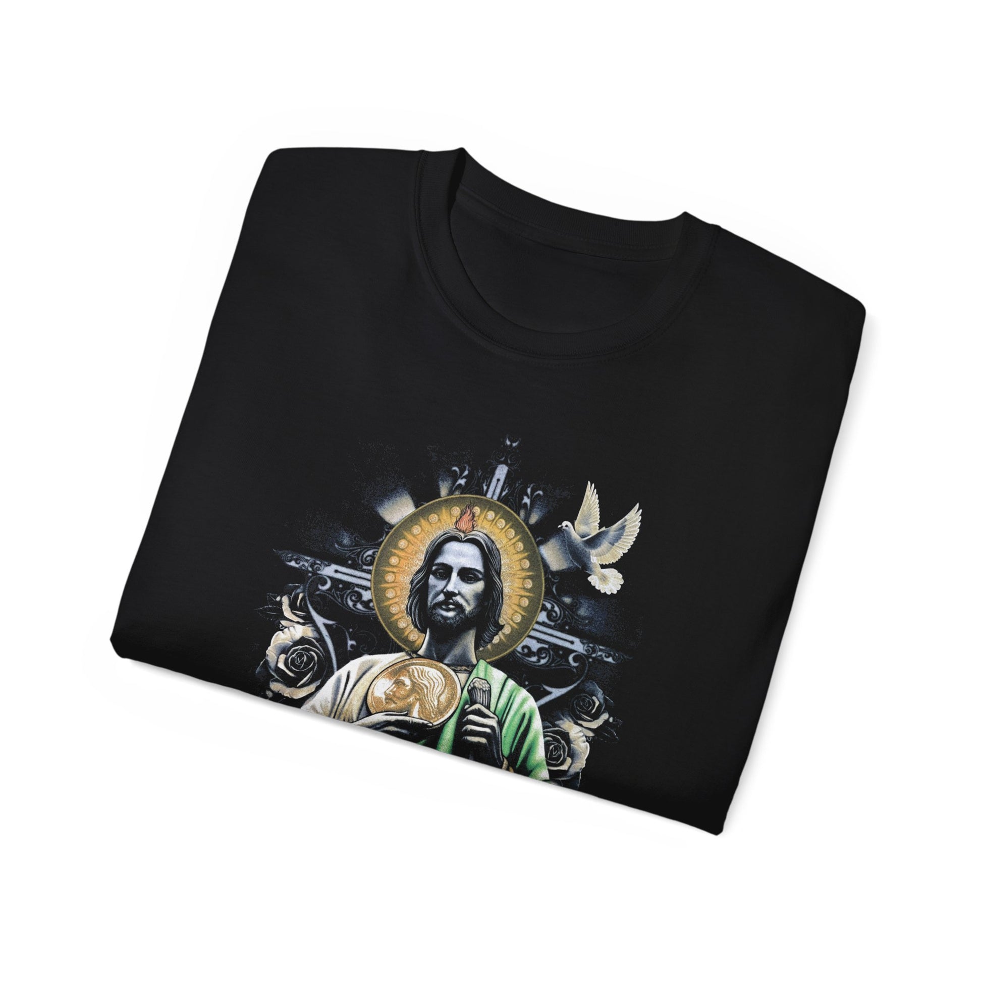 San Judas Tadeo T-Shirt - Blessed Vibes Latino Style - Faith x Barrio Wear