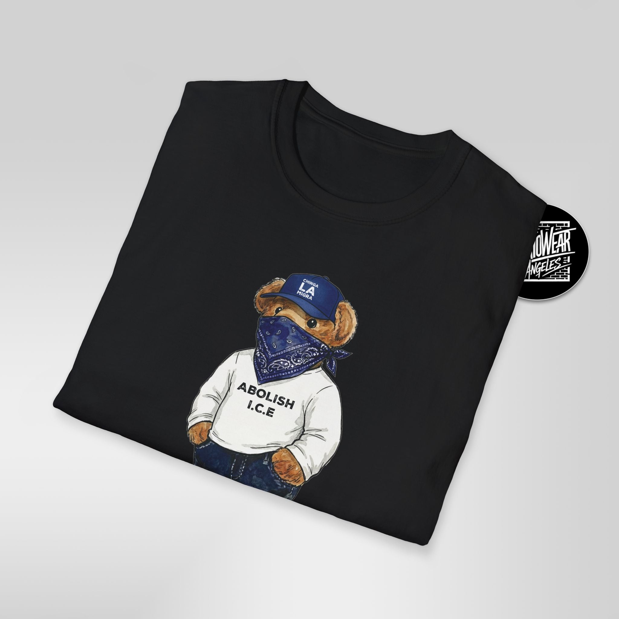 The Anti-Migra Bear Graphic T-Shirt — 'Abolish ICE' Streetwear Bear