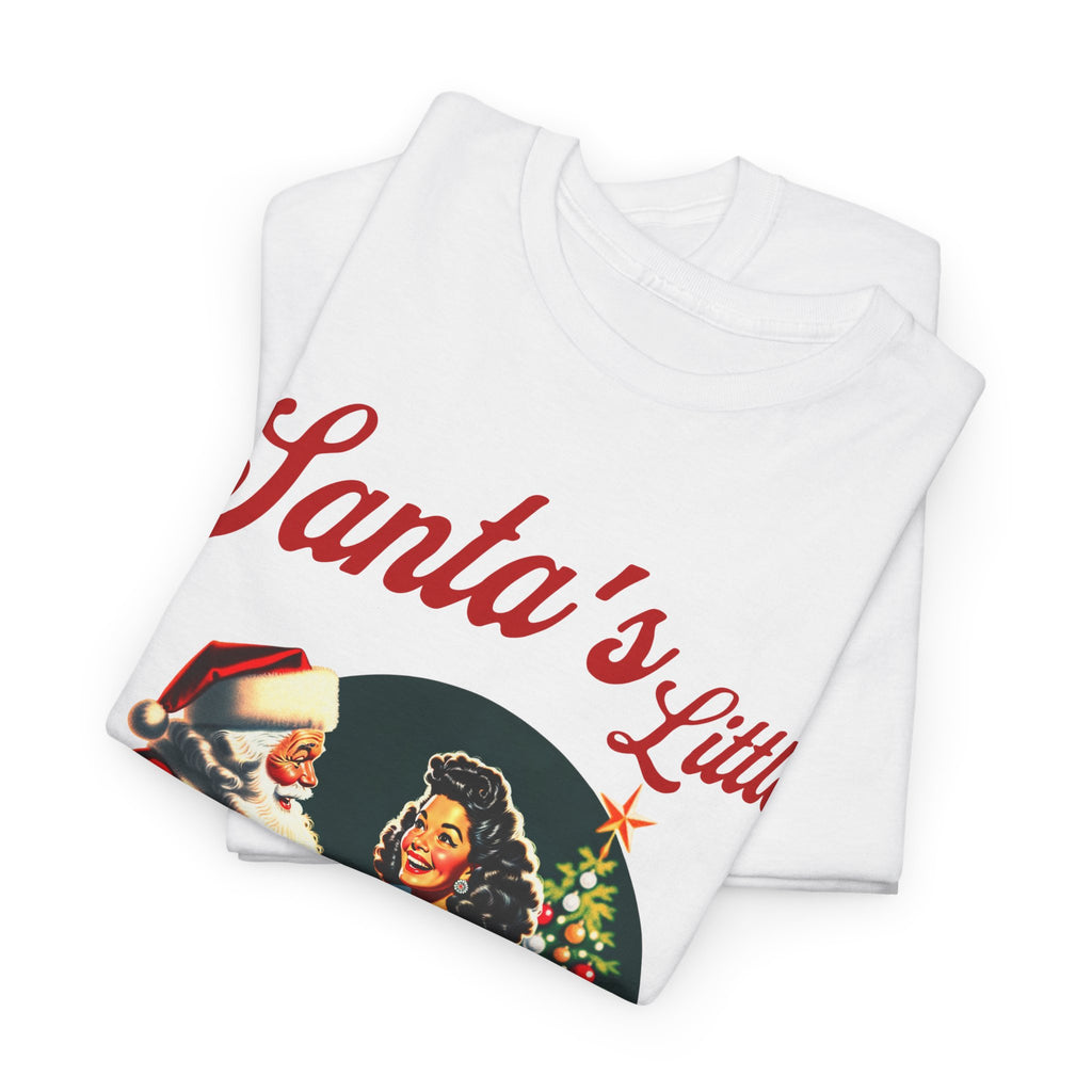 Santa's Little Chismosa T-Shirt - Funny Holiday Tee for Gossip Lovers | Camiseta Navideña Chistosa