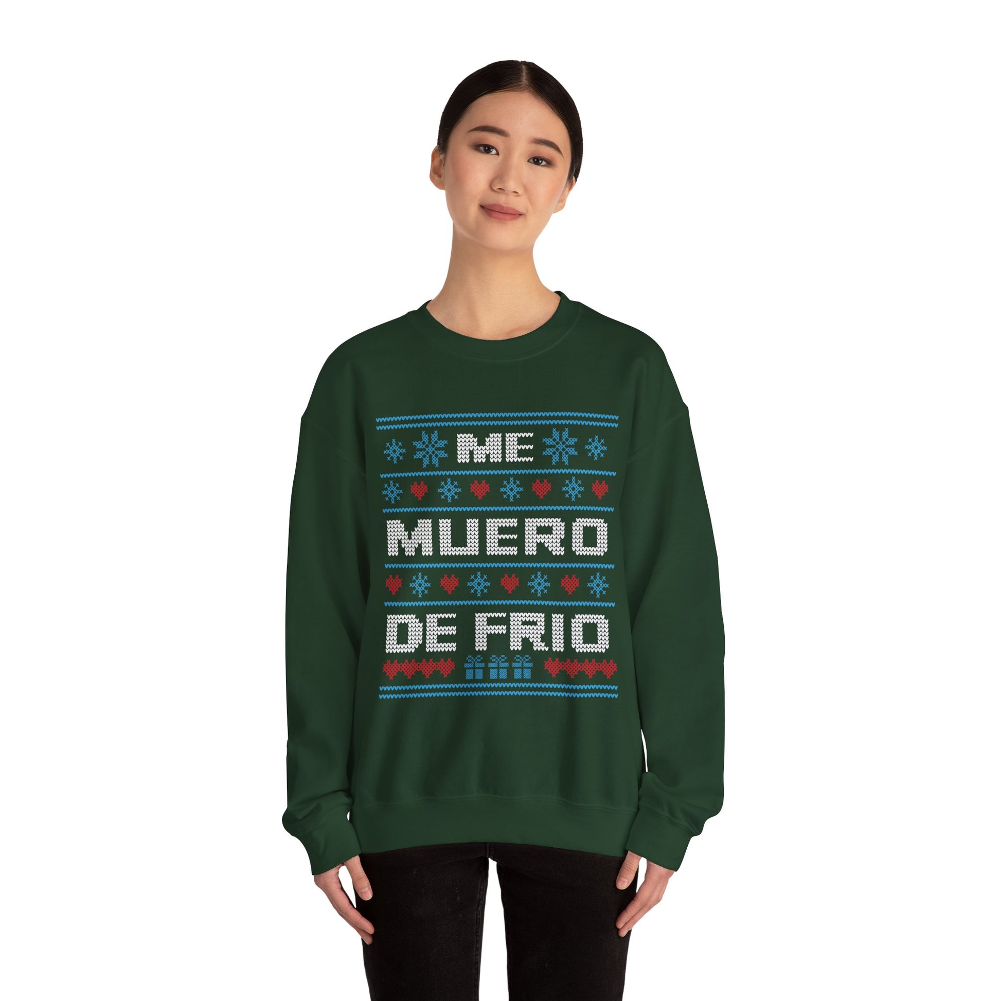 Me Muero De Frío Funny Spanish Ugly Christmas Sweater – Hilarious Winter Holiday Sweatshirt