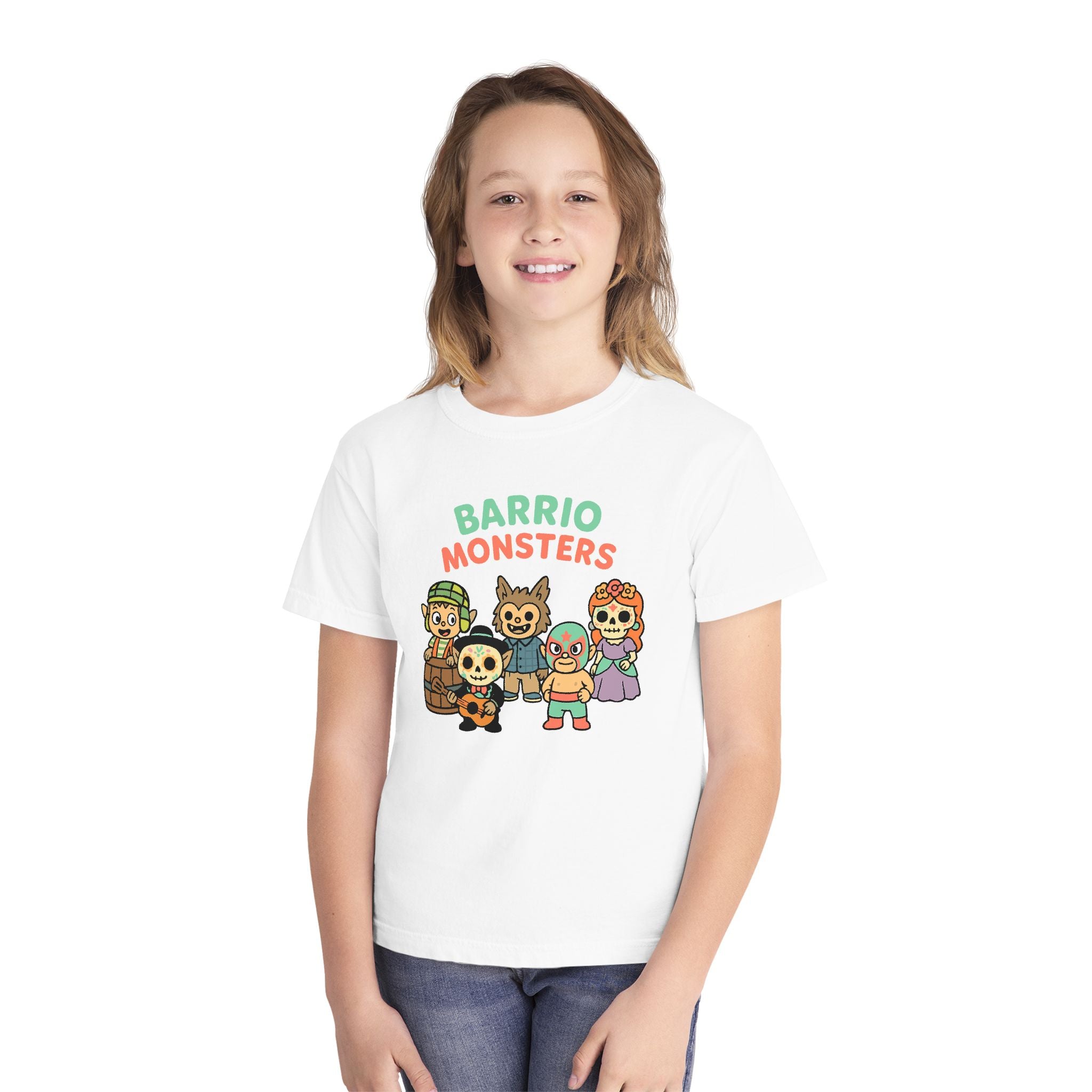 Barrio Monsters Kids T-Shirt | Cute Día De Los Muertos Halloween Shirt