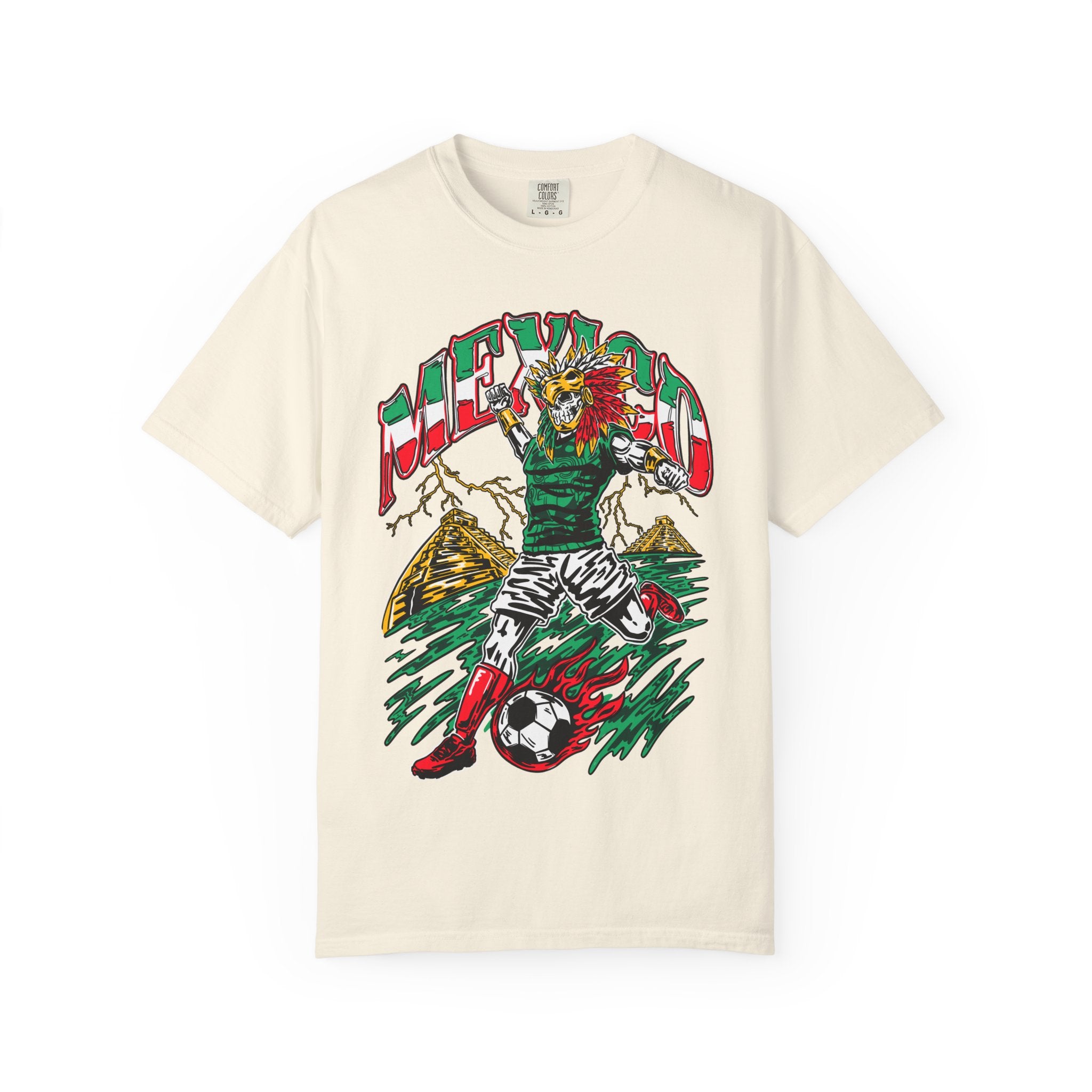 Mexico 2026 Aztec Baller Soccer Skull Graphic Tee