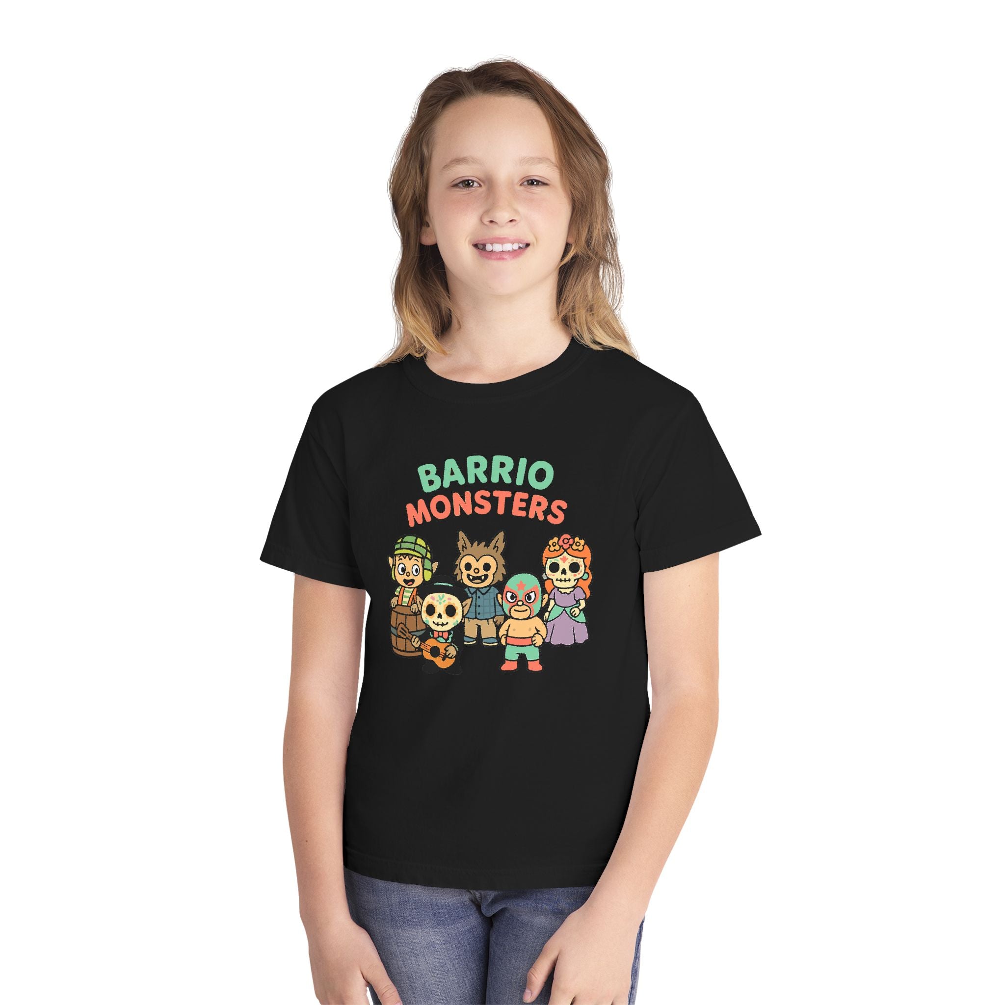 Barrio Monsters Kids T-Shirt | Cute Día De Los Muertos Halloween Shirt
