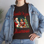 Santa's Little Chismosa T-Shirt - Funny Holiday Tee for Gossip Lovers | Camiseta Navideña Chistosa