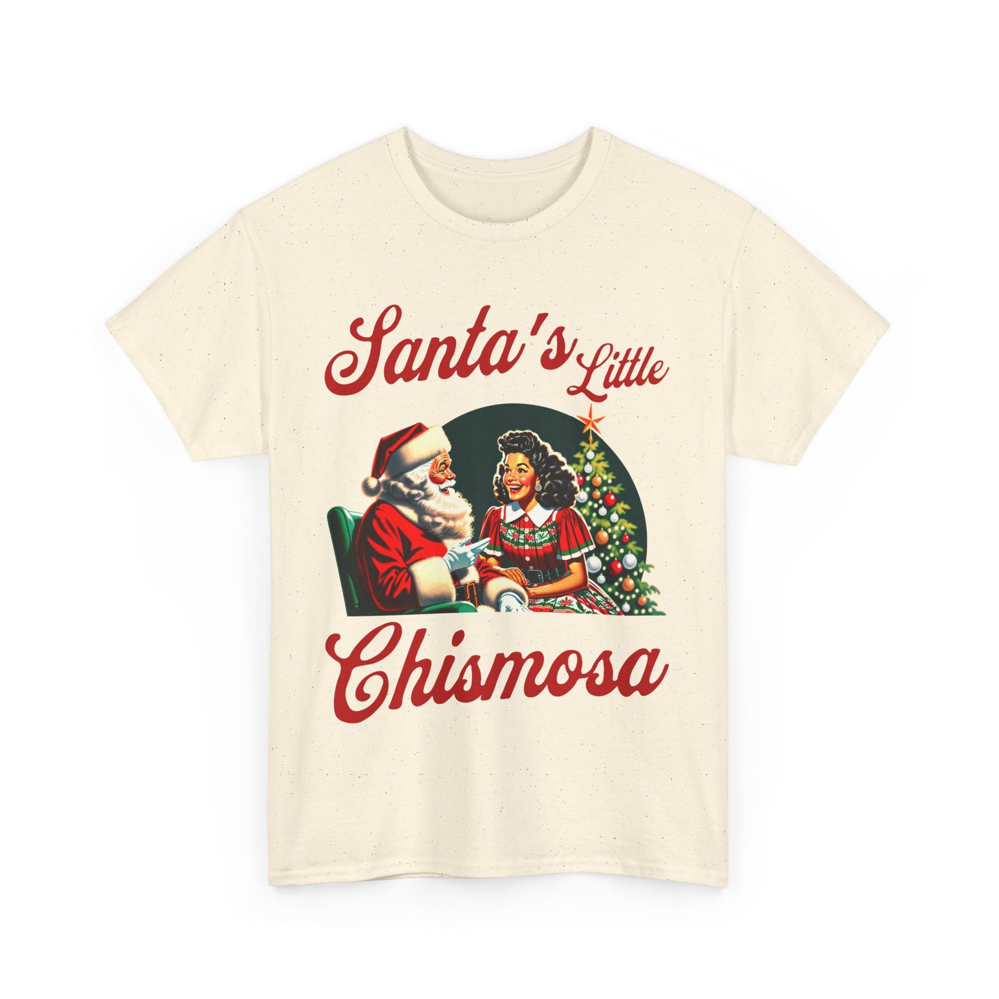 Santa's Little Chismosa T-Shirt - Funny Holiday Tee for Gossip Lovers | Camiseta Navideña Chistosa