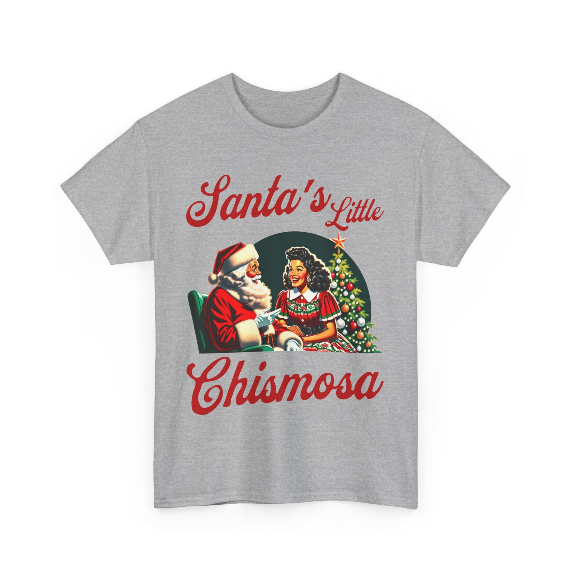 Santa's Little Chismosa T-Shirt - Funny Holiday Tee for Gossip Lovers | Camiseta Navideña Chistosa