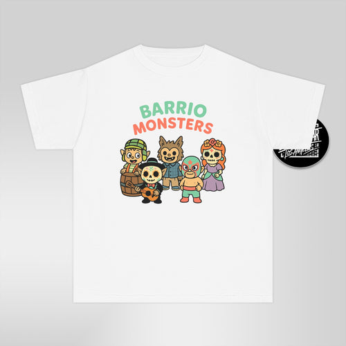 Barrio Monsters Kids T-Shirt – Día de los Muertos Halloween Tee