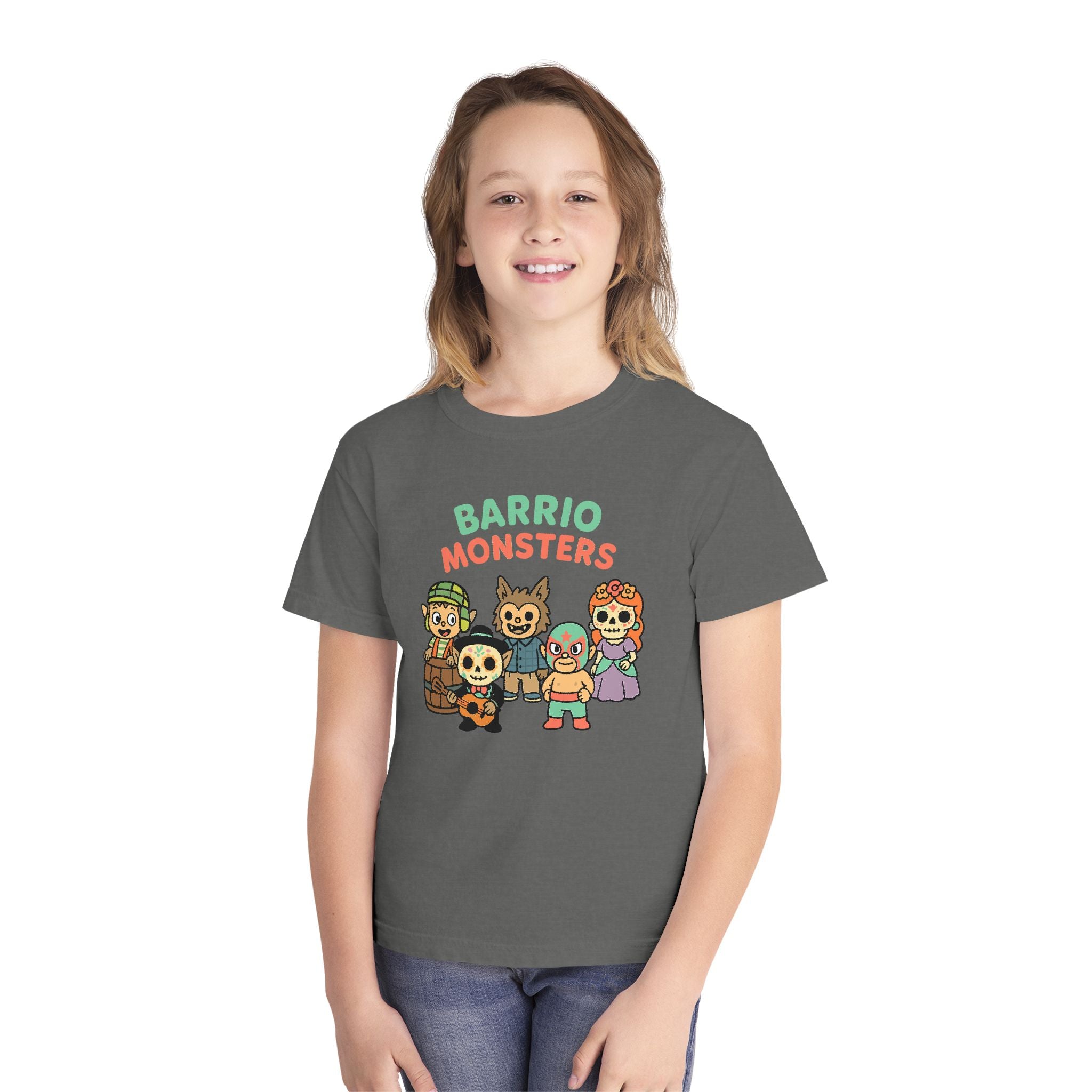 Barrio Monsters Kids T-Shirt | Cute Día De Los Muertos Halloween Shirt