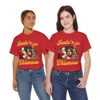 Santa's Little Chismosa T-Shirt - Funny Holiday Tee for Gossip Lovers | Camiseta Navideña Chistosa