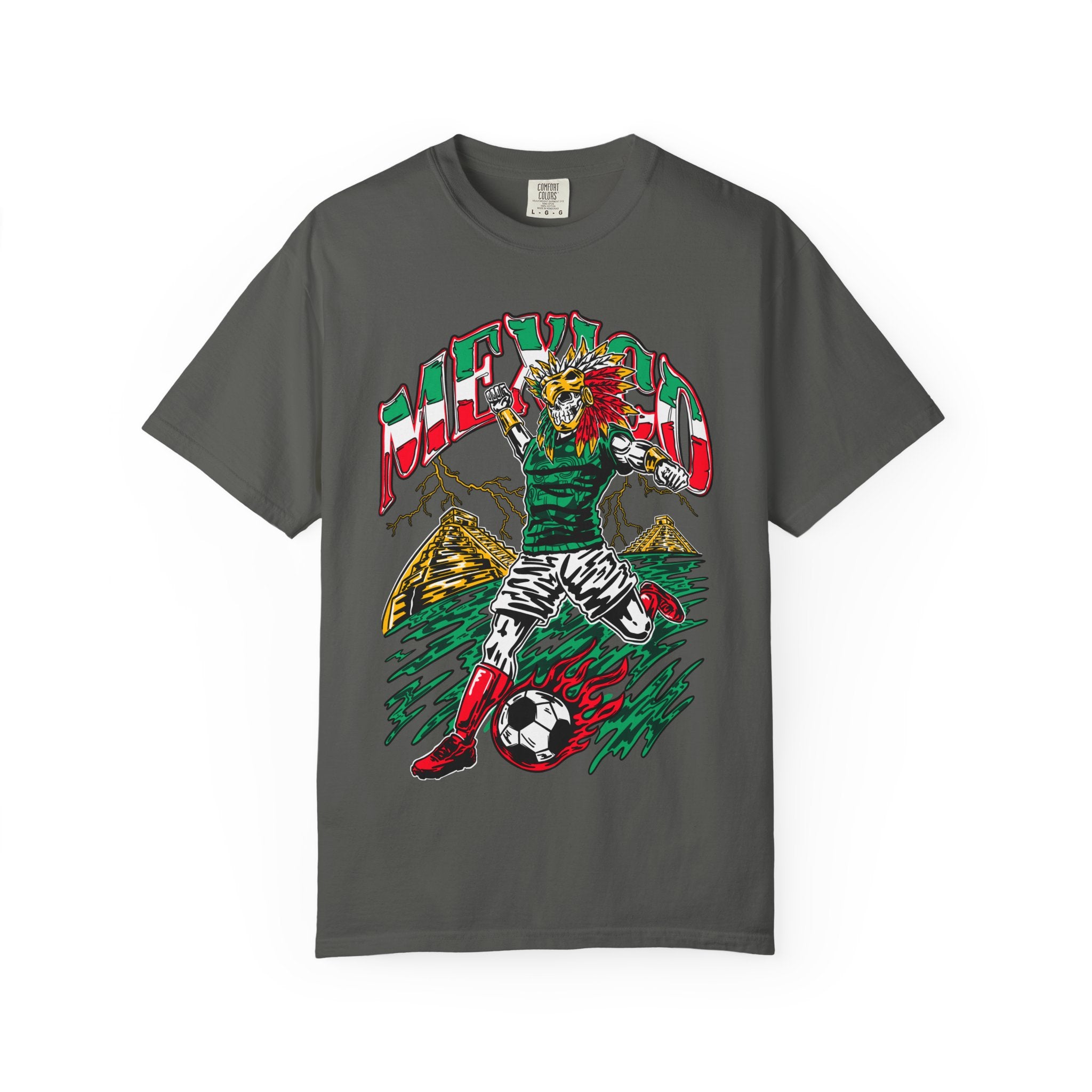 Mexico 2026 Aztec Baller Soccer Skull Graphic Tee