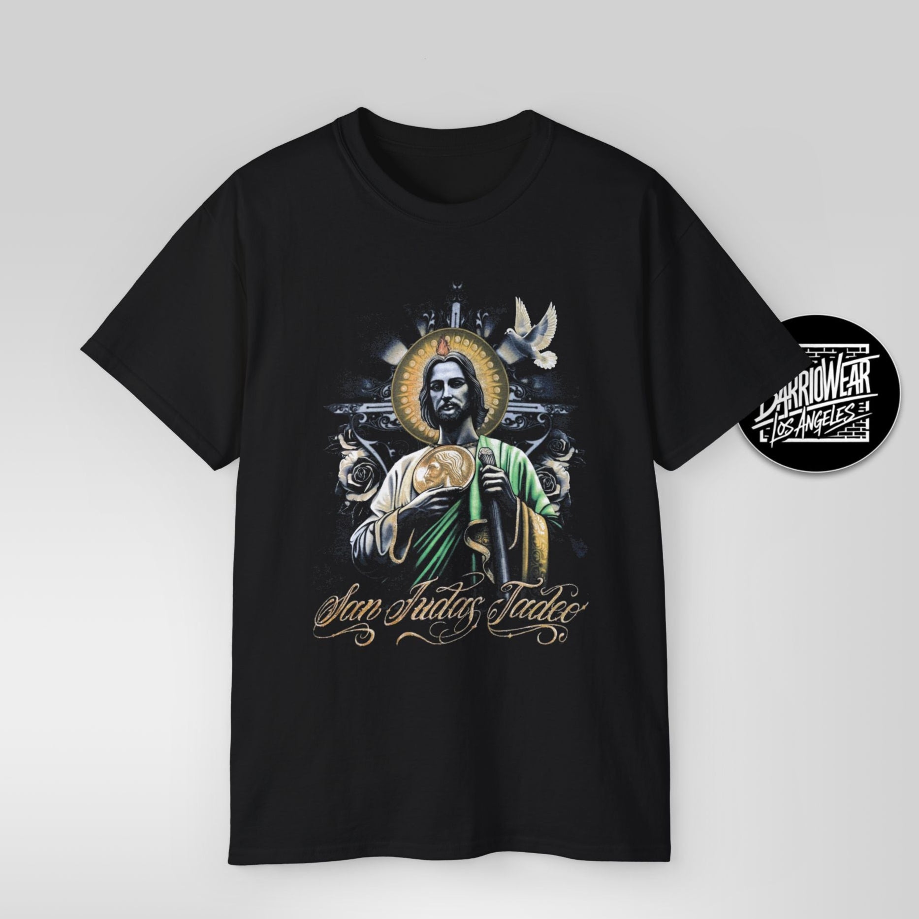 San Judas Tadeo T-Shirt - Blessed Vibes Latino Style - Faith x Barrio Wear