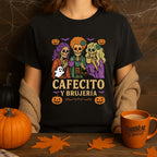 Cafecito y Brujería Halloween Shirt – Spooky Latina Witch Tee