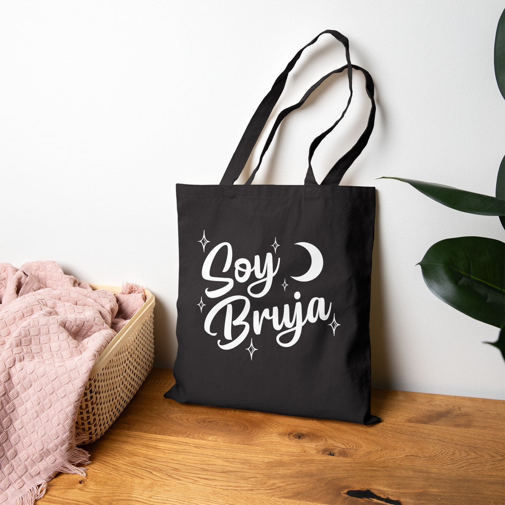 Soy Bruja Tote Bag – Black or Orange Halloween Latina Witch Bag