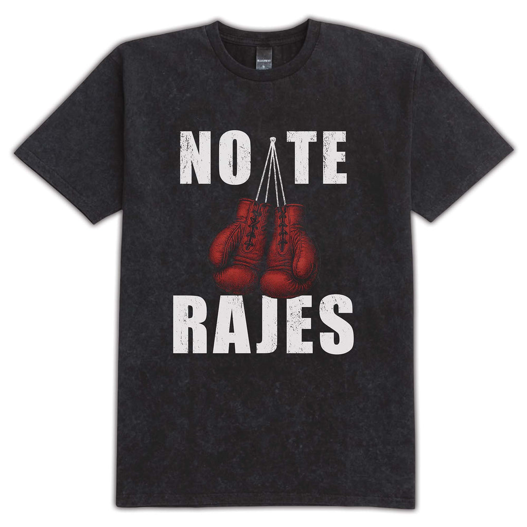 No Te Rajes Boxing Gloves T-Shirt – Latino Streetwear “Échale Ganas” Fight Poster Tee