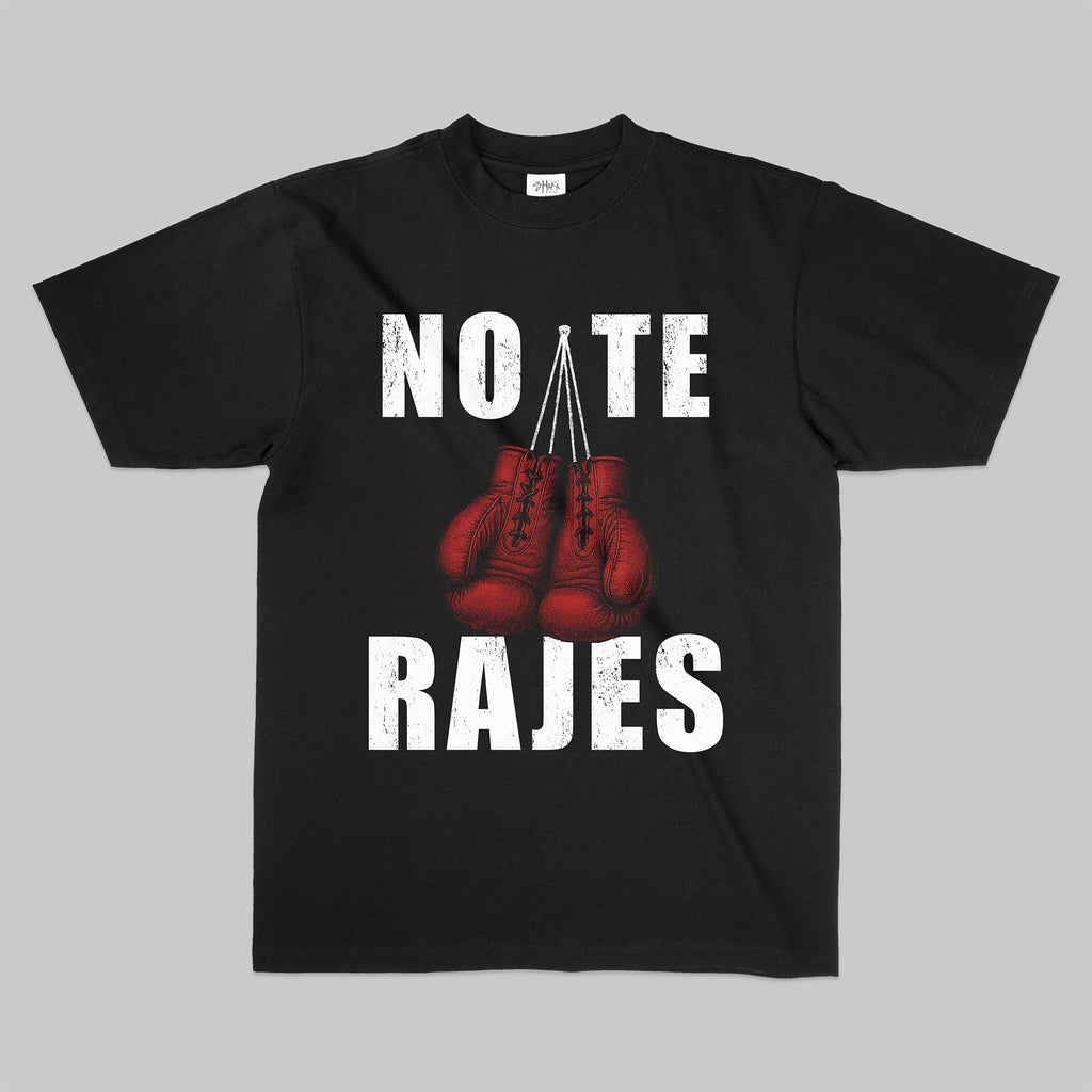 No Te Rajes Boxing Gloves T-Shirt – Latino Streetwear “Échale Ganas” Fight Poster Tee