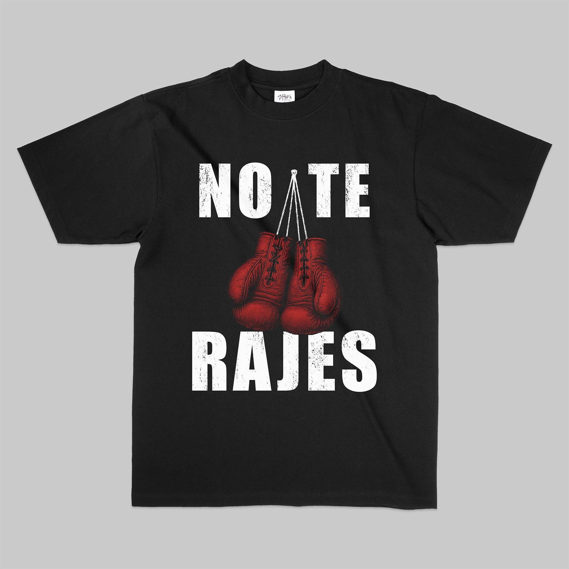 No Te Rajes Boxing Gloves T-Shirt – Latino Streetwear “Échale Ganas” Fight Poster Tee