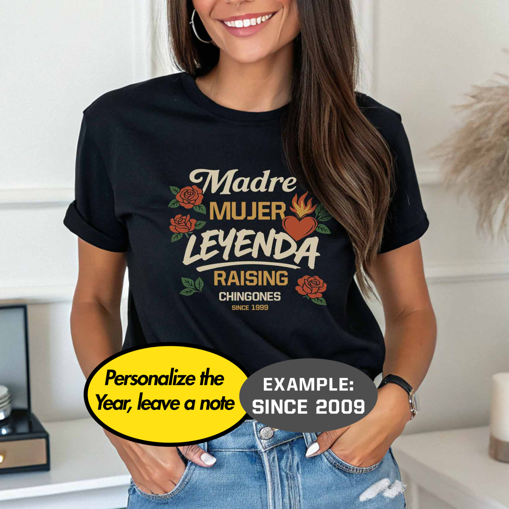 Madre Mujer Leyenda Shirt – Raising Chingones Since [Custom Year] – Latina Mom Shirt, Mother’s Day Gift, Mexican Mom Tee