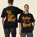 latino heat can you stand the heat double sided black shirt