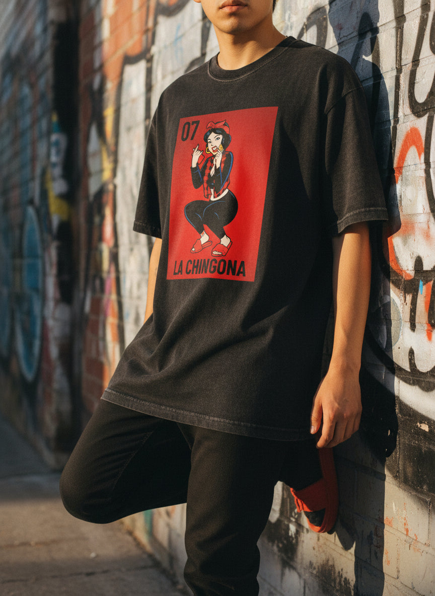 La Chingona Lotería Card Graphic Tee — Hero shot