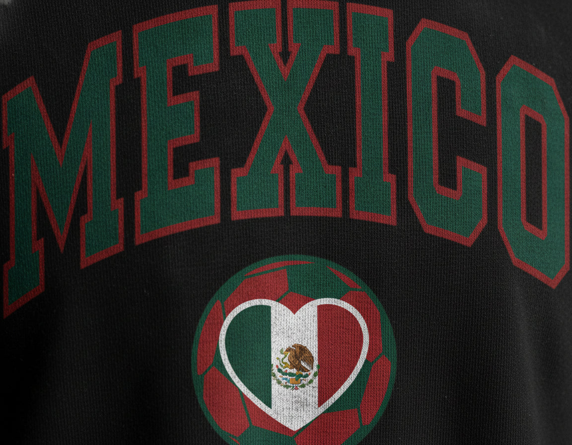 Mexico Soccer 2026 Graphic Comfort Colors Tee — Close-up