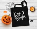 Soy Bruja Tote Bag – Black or Orange Halloween Latina Witch Bag