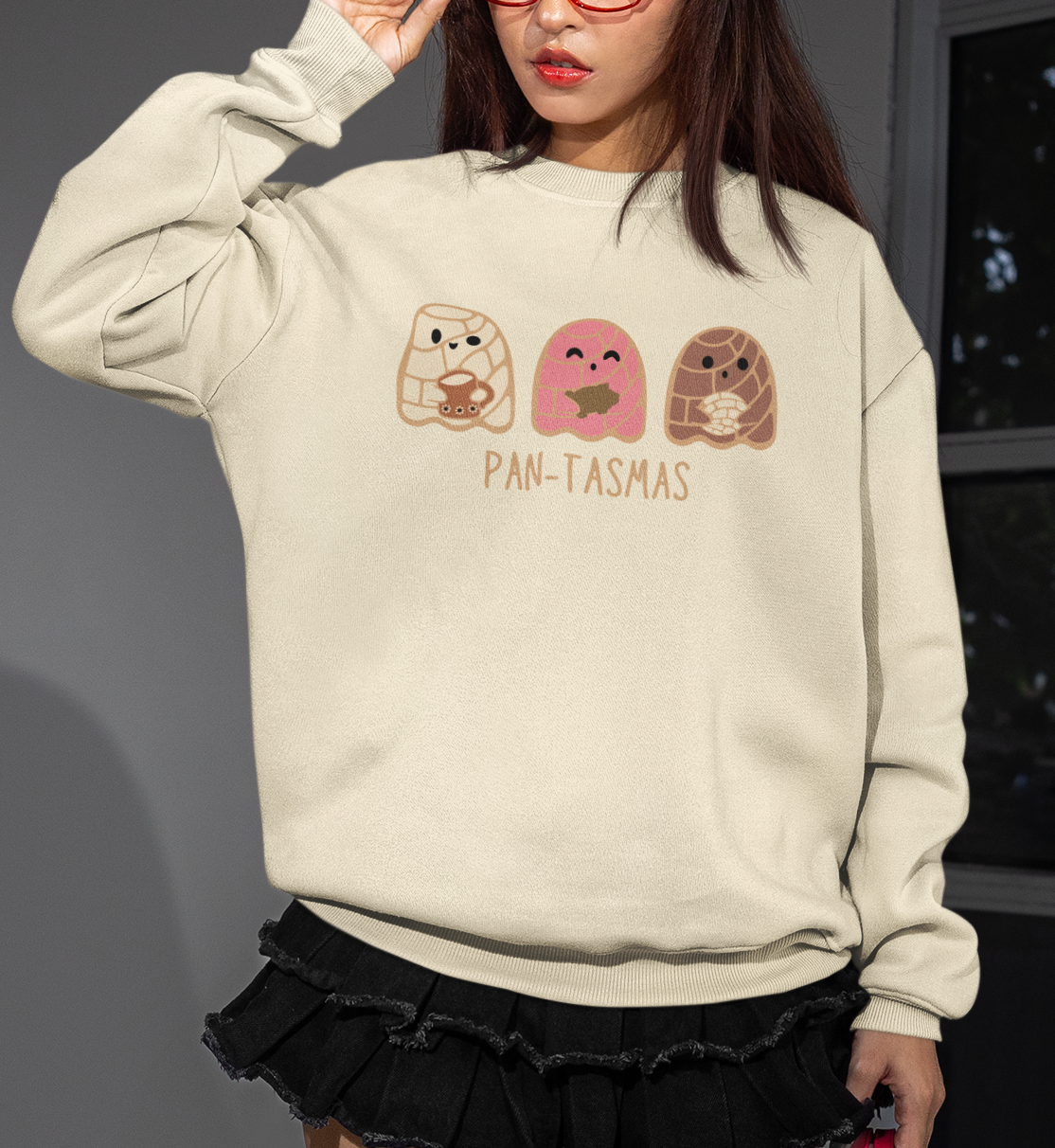 Pan-tasmas Holiday Sweatshirt | Concha Ghost Ugly Xmas Sweater