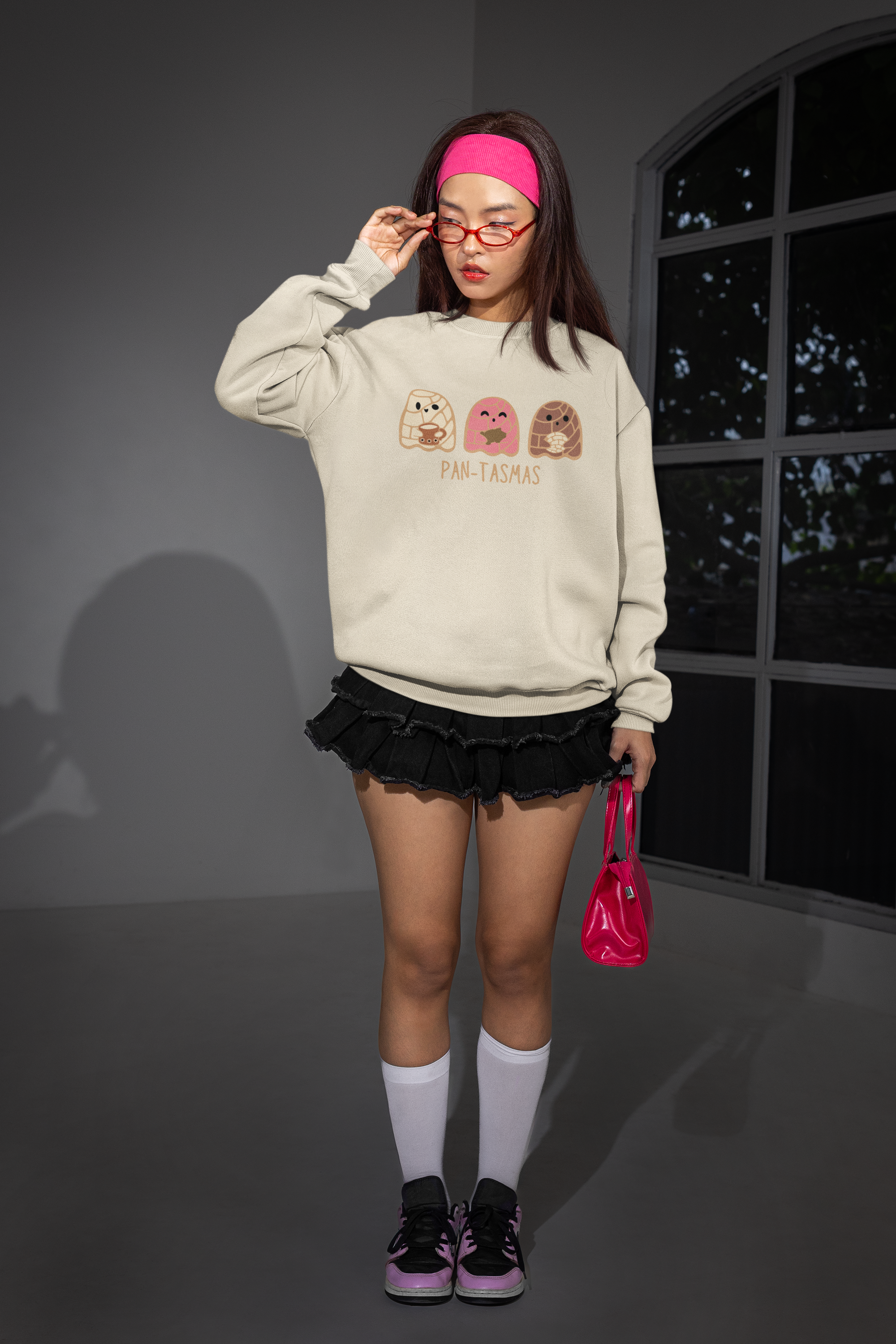 Pan-tasmas Holiday Sweatshirt | Concha Ghost Ugly Xmas Sweater